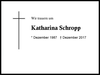 Traueranzeige von Katharina Schropp von Region Berchtesgadener Land