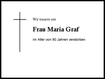 Traueranzeige von Maria Graf von Region Berchtesgadener Land