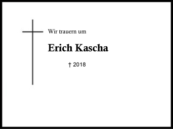 Traueranzeige von Erich Kascha von Region Berchtesgadener Land