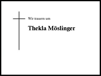 Traueranzeige von Thekla Möslinger von Region Berchtesgadener Land