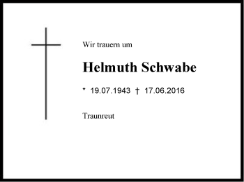 Traueranzeige von Helmuth Schwabe von Region Chiemgau