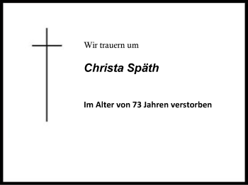 Traueranzeige von Christa Späth von Region Berchtesgadener Land