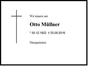 Traueranzeige von Otto Müllner von Region Chiemgau