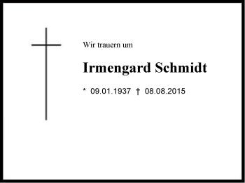 Traueranzeige von Irmengard  Schmidt von Region Berchtesgadener Land