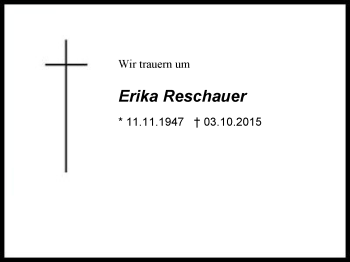 Traueranzeige von Erika Reschauer von Region Berchtesgadener Land