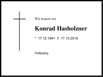 Traueranzeige von Konrad Hasholzner von Region Berchtesgadener Land