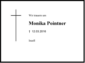 Traueranzeige von Monika  Pointner von Region Chiemgau