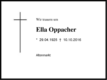 Traueranzeige von Ella Oppacher von Region Chiemgau