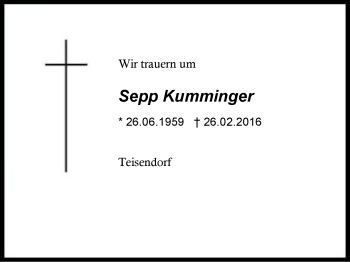 Traueranzeige von Sepp Kumminger von Region Berchtesgadener Land