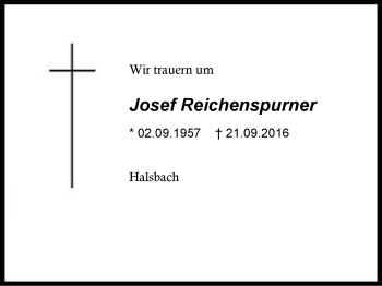 Traueranzeige von Josef Reichenspurner von Region Berchtesgadener Land