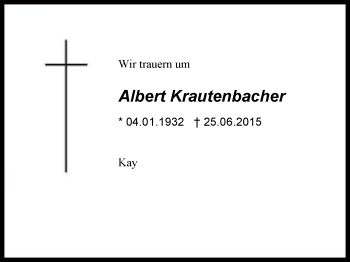 Traueranzeige von Albert Krautenbacher von Region Berchtesgadener Land