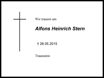 Traueranzeige von Alfons Heinrich  Stern von Region Chiemgau