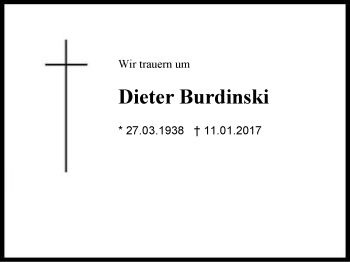 Traueranzeige von Dieter Burdinski von Region Berchtesgadener Land