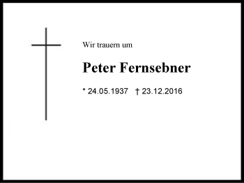 Traueranzeige von Peter Fernsebner von Region Chiemgau