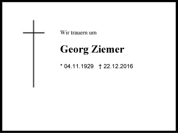 Traueranzeige von Georg Ziemer von Region Berchtesgadener Land