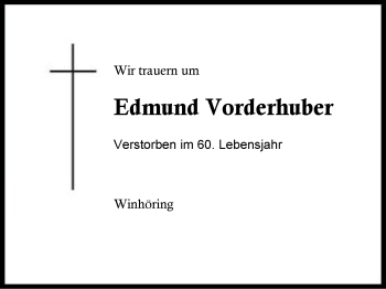 Traueranzeige von Edmund Vorderhuber von Region Berchtesgadener Land