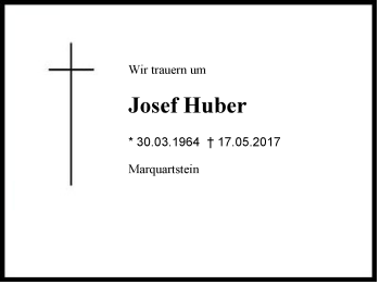 Traueranzeige von Josef  Huber von Region Chiemgau