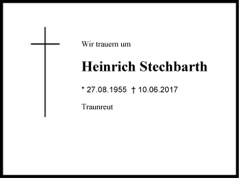 Traueranzeige von Heinrich Stechbarth von Region Chiemgau