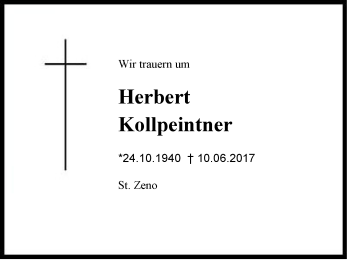 Traueranzeige von Herbert Kollpeintner von Region Berchtesgadener Land