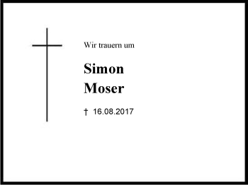 Traueranzeige von Simon Moser von Region Chiemgau