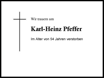 Traueranzeige von Karl-Heinz Pfeffer von Region Berchtesgadener Land