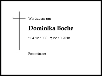 Traueranzeige von Dominika Boche von Region Berchtesgadener Land