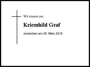 Traueranzeige von Kriemhild Graf von Region Berchtesgadener Land