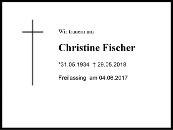 Traueranzeige von Christine  Fischer von Region Berchtesgadener Land
