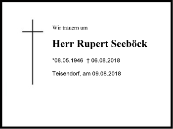 Traueranzeige von Rupert Seeböck von Region Berchtesgadener Land