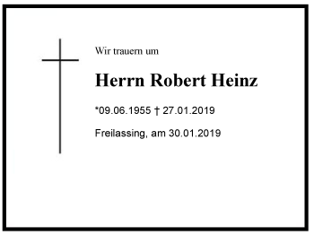 Traueranzeige von Robert Heinz von Region Berchtesgadener Land