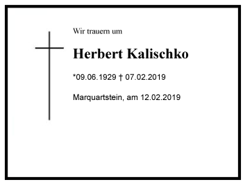 Traueranzeige von Herbert Kalischko von Region Chiemgau