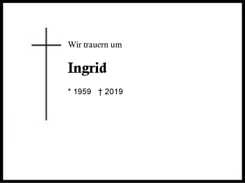 Traueranzeige von Ingrid Ingrid von Region Berchtesgadener Land