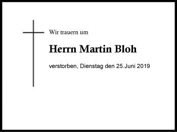 Traueranzeige von Martin  Bloh von Region Berchtesgadener Land
