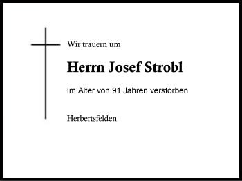 Traueranzeige von Josef  Strobl von Region Berchtesgadener Land