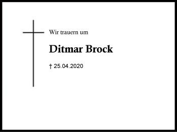 Traueranzeige von Ditmar Brock von Region Berchtesgadener Land
