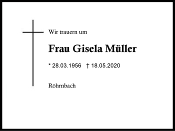 Traueranzeige von Gisela Müller von Region Berchtesgadener Land