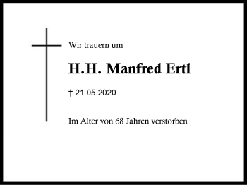 Traueranzeige von Manfred Ertl von Region Berchtesgadener Land