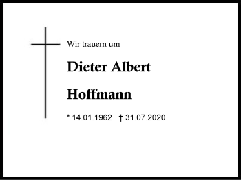 Traueranzeige von Dieter Albert Hoffmann von Region Berchtesgadener Land