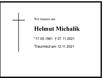 Traueranzeige von Helmut Michalik von Chiemgau