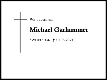 Traueranzeige von Michael  Garhammer von Region Berchtesgadener Land