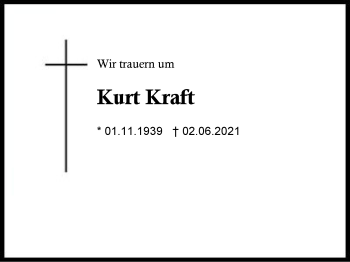 Traueranzeige von Kurt Kraft von Region Berchtesgadener Land