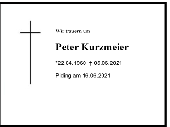 Traueranzeige von Peter Kurzmeier von Region Berchtesgadener Land