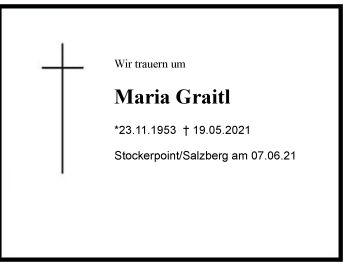 Traueranzeige von Maria Graitl von Region Berchtesgadener Land