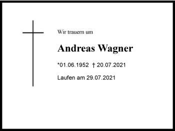 Traueranzeige von Andreas Wagner von Region Berchtesgadener Land