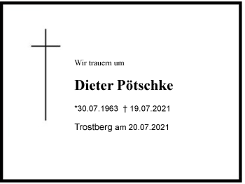 Traueranzeige von Dieter Pötschke von Region Chiemgau