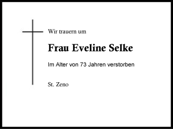 Traueranzeige von Eveline Selke von Region Berchtesgadener Land