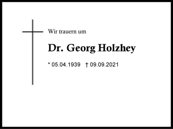 Traueranzeige von Georg Holzhey von Region Chiemgau