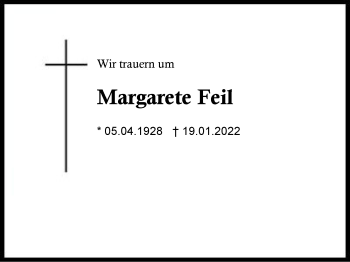 Traueranzeige von Margarete Feil von Region Berchtesgadener Land