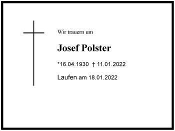 Traueranzeige von Josef Polster von Region Berchtesgadener Land