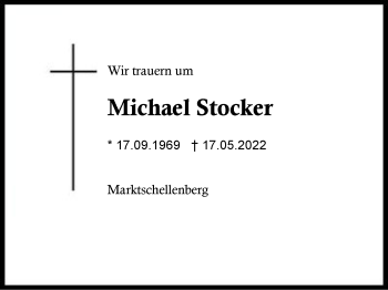 Traueranzeige von Michael Stocker von Region Chiemgau